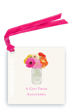 gerber vase gift tag